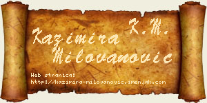 Kazimira Milovanović vizit kartica